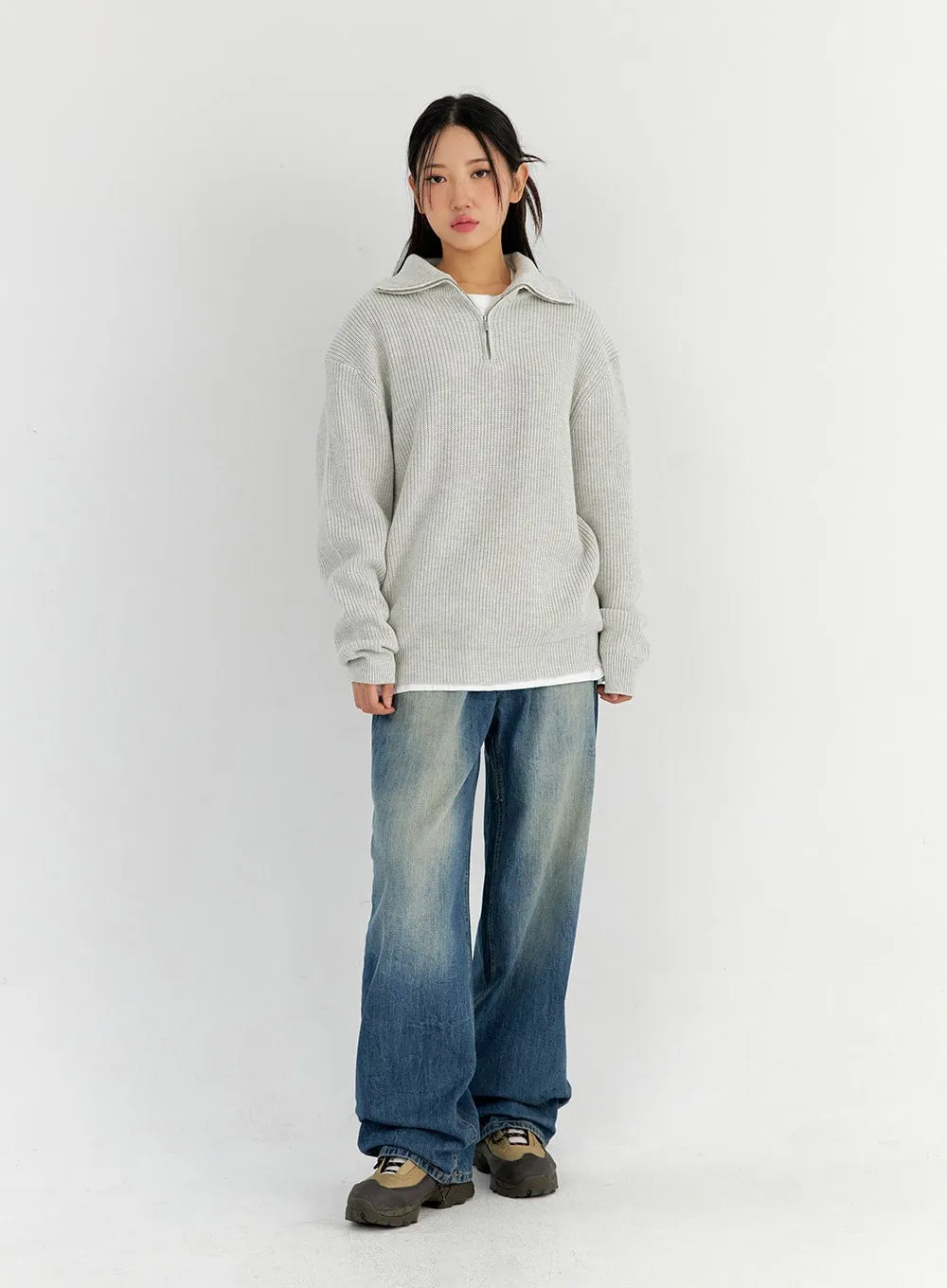 Washed Wide Leg Jeans CO327