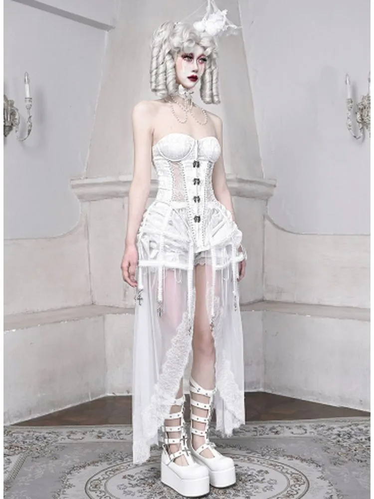 White Birdcage Corset   pants【s0000001813】