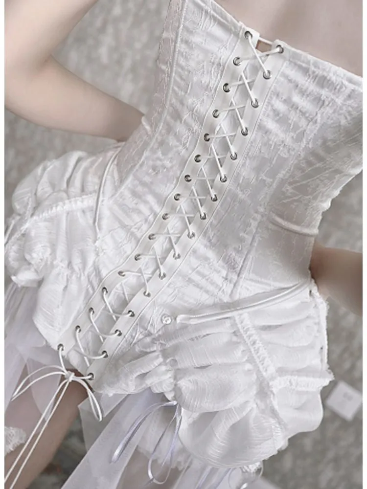 White Birdcage Corset   pants【s0000001813】