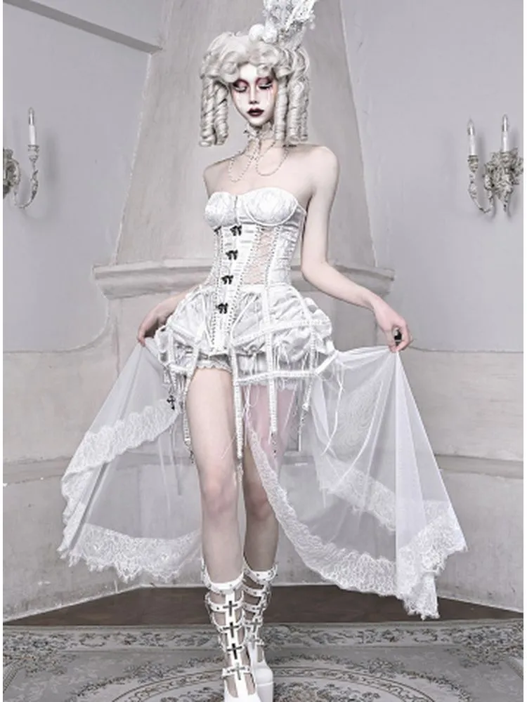White Birdcage Corset   pants【s0000001813】