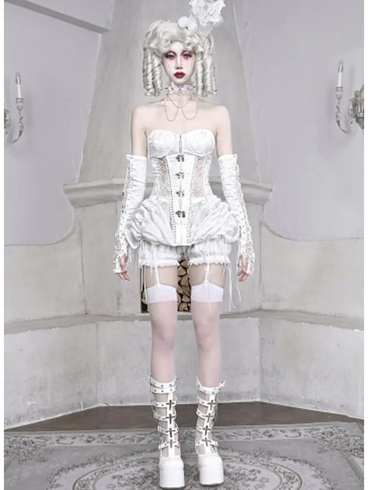 White Birdcage Corset   pants【s0000001813】