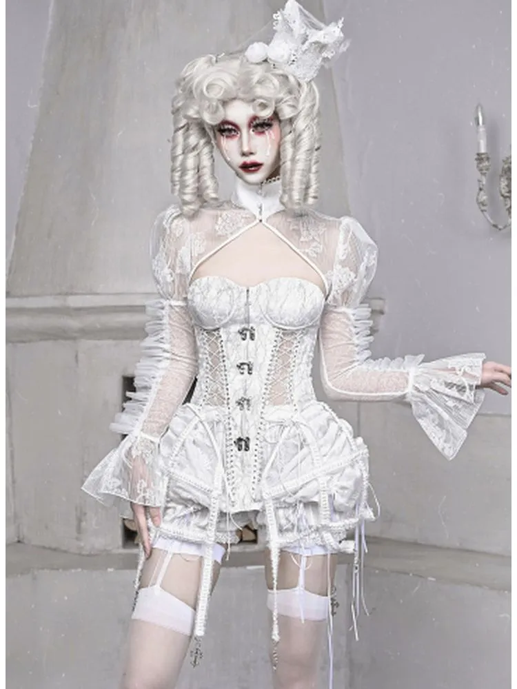 White Birdcage Corset   pants【s0000001813】