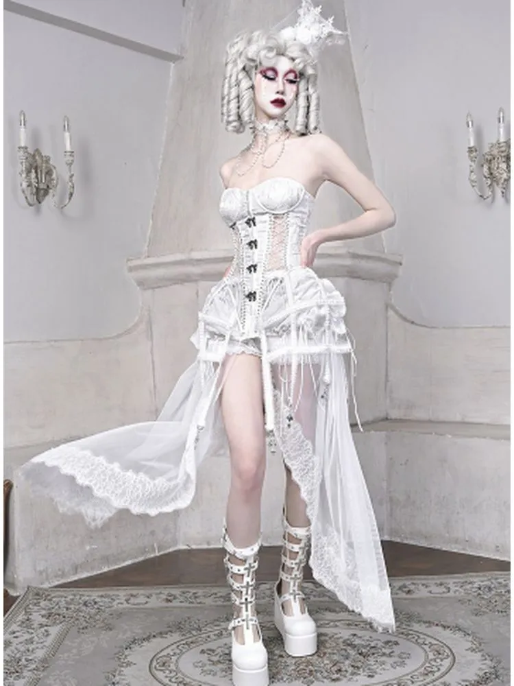 White Birdcage Corset   pants【s0000001813】