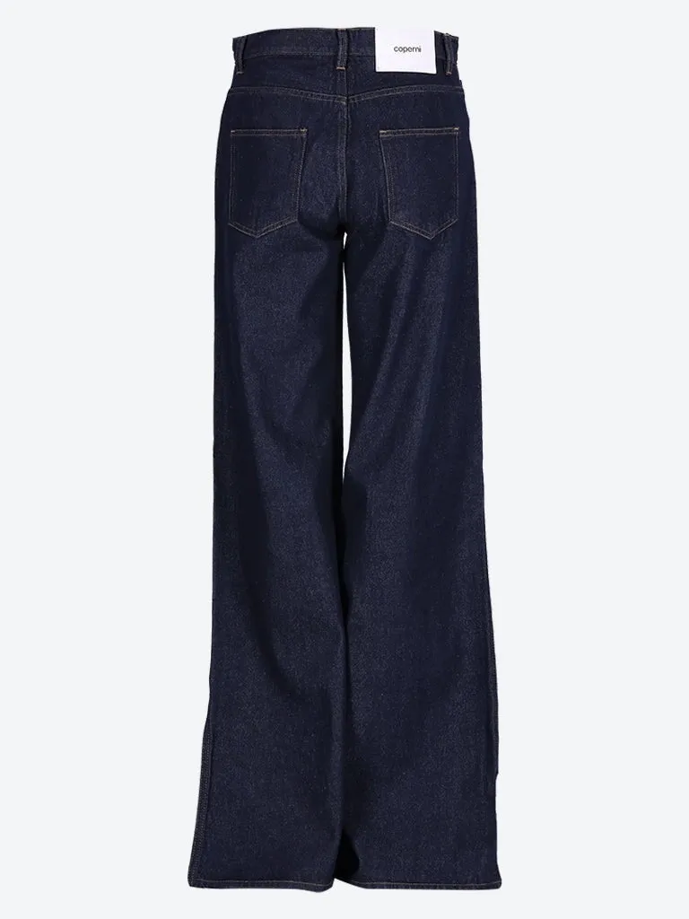 Wide leg denim jeans
