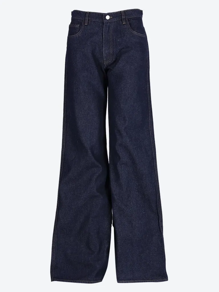 Wide leg denim jeans