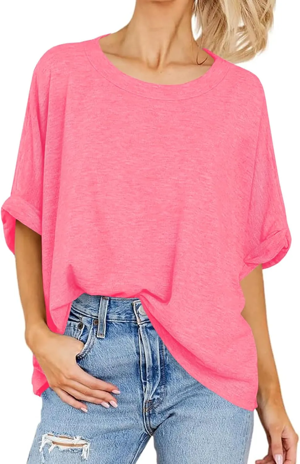 Women Oversized T-Shirt Summer Casual Short Sleeve Loose Tee Tops