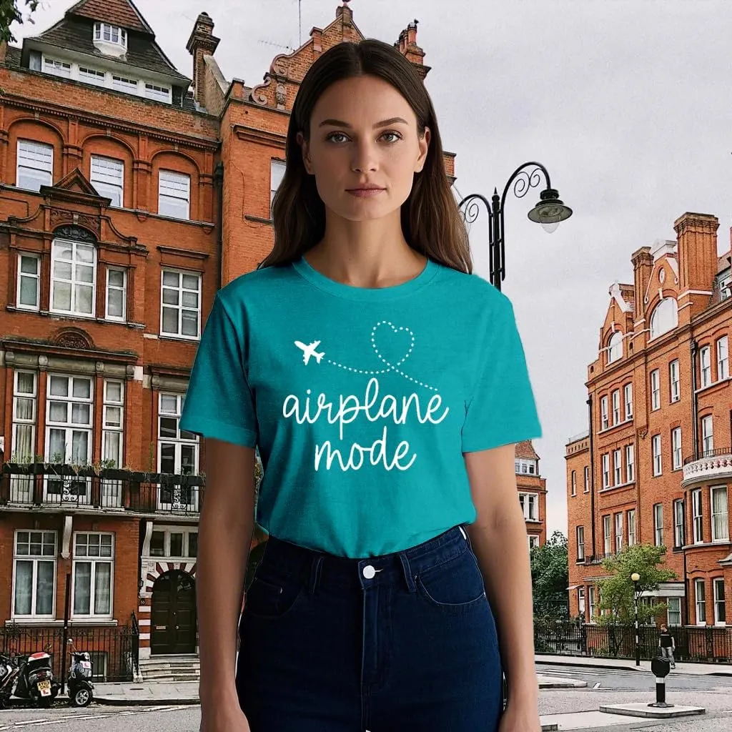 Womens Airplane Mode Shirt Traveling Tshirt Travel Lover Tee Tops
