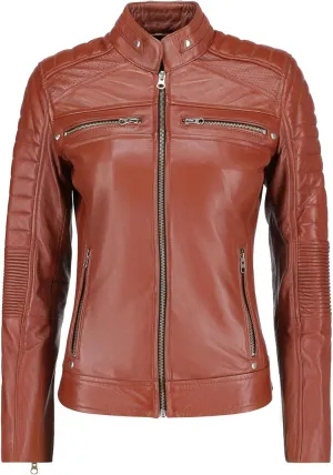 Women's Black Real Leather Moto Jacket | Soft Cafe Racer Lambskin Jacket